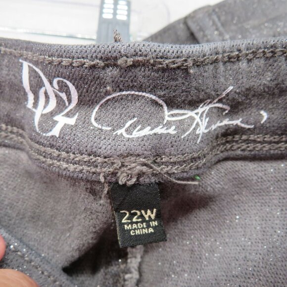 DG2 By Diane Gilman Jeans Womens Size 22W Gray Glitter Denim Stretch - Picture 4 of 10